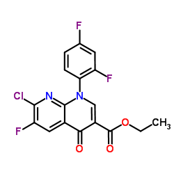 ETHYL 1-(2,4-DIFLUOROPHENYL)-7-CHORO-6-FLUORO-4-OXO-HYDROPYRIDINO[2,3-B] PYRIDINE-3-CARBOXYLATE Cas:100491-29-0 第1张
