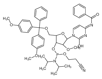 N-[1-[(2R,3R,4R,5R)-5-[[bis(4-methoxyphenyl)-phenylmethoxy]methyl]-4-[2-cyanoethoxy-[di(propan-2-yl)amino]phosphanyl]oxy-3-methoxyoxolan-2-yl]-2-oxopyrimidin-4-yl]benzamide