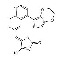 (5E)-5-[[4-(2,3-dihydrothieno[3,4-b][1,4]dioxin-5-yl)quinolin-6-yl]methylidene]-1,3-thiazolidine-2,4-dione