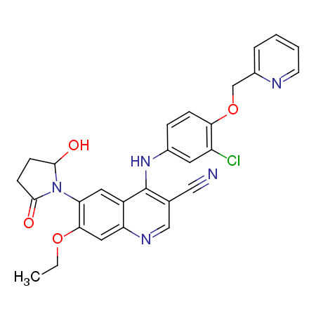 4-[3-chloro-4-(pyridin-2-ylmethoxy)anilino]-7-ethoxy-6-(2-hydroxy-5-oxopyrrolidin-1-yl)quinoline-3-carbonitrile