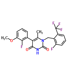 5-(2-Fluoro-3-methoxyphenyl)-1-[[2-fluoro-6-(trifluoromethyl)phenyl]methyl]-6-methyl-2,4(1H,3H)-pyrimidinedione CAS:1150560-59-0 manufacturer price 第1张