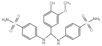 4-[[(4-hydroxy-3-methoxyphenyl)-(4-sulfamoylanilino)methyl]amino]benzenesulfonamide