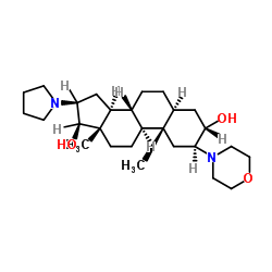 (2b,3a,5a,16b,17b)-2-(4-Morpholinyl)-16-(1-pyrrolidinyl)androstane-3,17-diol Cas:119302-20-4 第1张
