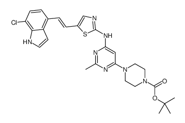 tert-butyl 4-[6-[[5-[(E)-2-(7-chloro-1H-indol-4-yl)ethenyl]-1,3-thiazol-2-yl]amino]-2-methylpyrimidin-4-yl]piperazine-1-carboxylate