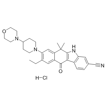 9-ethyl-6,6-diMethyl-8-(4-Morpholinopiperidin-1-yl)-11-oxo-5a,6,11,11a-tetrahydro-5H-benzo[b]carbazole-3-carbonitrile Hydrochloride CAS:1256589-74-8 manufacturer price 第1张