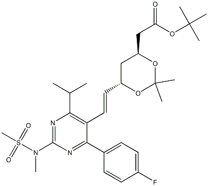 tert-butyl 2-((4S,6S)-6-((E)-2-(4-(4-fluorophenyl)-6-isopropyl-2-(N-methylmethylsulfonamido)pyrimidin-5-yl)vinyl)-2,2-dimethyl-1,3-dioxan-4-yl)acetate