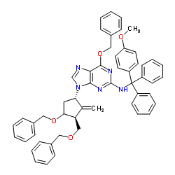 6-(Benzyloxy)-9-((1S,3R,3S)-4-(benzyloxy)-3-(benzyloxymethyl)-2-methylenecyclopentyl)-N-((4-methoxyphenyl)diphenylmethyl)-9H-purin-2-amine Cas:142217-80-9 第1张