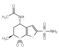 N-[(4S,6S)-6-Methyl-7,7-dioxo-2-sulfamoyl-5,6-dihydro-4H-thieno[2,3-b]thiopyran-4-yl]acetamide Cas:147200-03-1 第1张