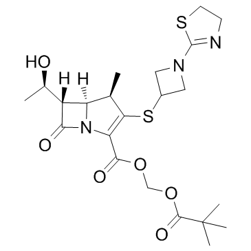 (1R,5S,6S)-6-[1(R)-Hydroxyethyl]-1-methyl-2-[1-(2-thiazolin-2-yl)azetidin-3-ylsulfanyl]-1-carba-2-penem-3-carboxylic Acid Pivaloyloxymethyl Ester CAS:161715-24-8 manufacturer price 第1张