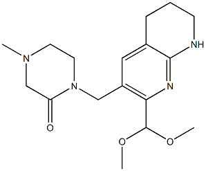 1-[[2-(Dimethoxymethyl)-5,6,7,8-tetrahydro-1,8-naphthyridin-3-yl]methyl]-4-methylpiperazin-2-one Cas:1708975-38-5 第1张