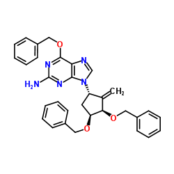 6-(Benzyloxy)-9-[(1S,3R,4S)-2-methylene-4-(phenylmethoxy)-3-[(phenylmethoxy)methyl]cyclopentyl]-9H-purine-2-amine Cas:204845-95-4 第1张
