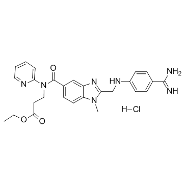 N-[[2-[[[4-(Aminoiminomethyl)phenyl]amino]methyl]-1-methyl-1H-benzimidazol-5-yl]carbonyl]-N-(2-pyridinyl)-beta-alanine Ethyl Ester Hydrochloride CAS:211914-50-0 manufacturer price 第1张