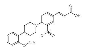 3-[4-[4-(2-methoxyphenyl)piperidin-1-yl]-3-nitrophenyl]prop-2-enoic acid