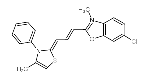 2-[(E,3Z)-3-(3-benzyl-4-methyl-1,3-thiazol-2-ylidene)prop-1-enyl]-6-chloro-3-methyl-1,3-benzoxazol-3-ium,iodide