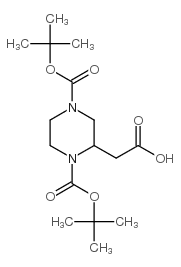 2-[1,4-bis[(2-methylpropan-2-yl)oxycarbonyl]piperazin-2-yl]acetic acid CAS:368442-00-6 第1张