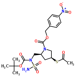 4-Nitrobenzyl (2S,4S)-4-acetylthio-2-[[N-sulfamoyl-N-(tert-butoxycarbonyl)amino]methyl]pyrrolidine-1-carboxylate Cas:491878-06-9 第1张