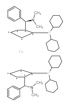 (S,S)-(+)-2,2'-Bis[(R)-(N,N-dimethylamino)(phenyl)methyl]-1,1'-bis(dicyclohexylphosphino) ferrocene CAS:494227-35-9 第1张