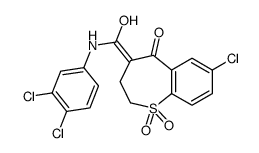 7-chloro-N-(3,4-dichlorophenyl)-5-hydroxy-1,1-dioxo-2,3-dihydro-1λ6-benzothiepine-4-carboxamide