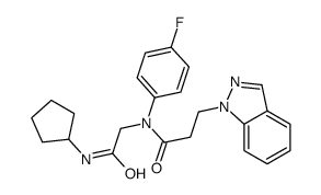 N-[2-(Cyclopentylamino)-2-oxoethyl]-N-(4-fluorophenyl)-3-(1H-inda zol-1-yl)propanamide