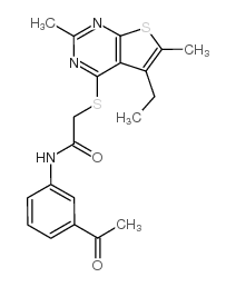 Acetamide, N-(3-acetylphenyl)-2-[(5-ethyl-2,6-dimethylthieno[2,3-d]pyrimidin-4-yl)thio]- (9CI) CAS:606113-63-7 第1张