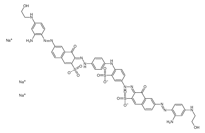 trisodium,(3Z)-6-[[2-amino-4-(2-hydroxyethylamino)phenyl]diazenyl]-3-[[4-[4-[(2Z)-2-[7-[[2-amino-4-(2-hydroxyethylamino)phenyl]diazenyl]-1-oxo-3-sulfonatonaphthalen-2-ylidene]hydrazinyl]-2-sulfonatoanilino]phenyl]hydrazinylidene]-4-oxonaphthalene-2-s