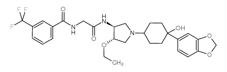 N-[2-[[(3S,4S)-1-[4-(1,3-Benzodioxol-5-yl)-4-hydroxycyclohexyl]-4-ethoxy-3-pyrrolidinyl]amino]-2-oxoethyl]-3-(trifluoromethyl)benzamide