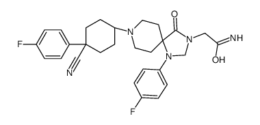 2-[8-[4-cyano-4-(4-fluorophenyl)cyclohexyl]-1-(4-fluorophenyl)-4-oxo-1,3,8-triazaspiro[4.5]decan-3-yl]acetamide