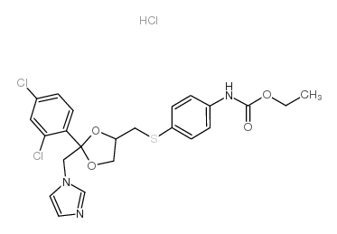 (+/-)-ethyl-cis-[4-[[2-(2,4-dichlorophenyl)-2-(1h-imidazol-1-ylmethyl)-1,3-dioxolan-4-yl]-methylthio]phenyl]-carbamate hydrochloride