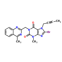 8-bromo-7-but-2-ynyl-3-methyl-1-[(4-methylquinazolin-2-yl)methyl]purine-2,6-dione Cas:853029-57-9 第1张