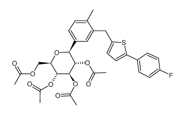 (2R,3R,4R,5S,6S)-2-(acetoxymethyl)-6-(3-((5-(4-fluorophenyl)thiophen-2-yl)methyl)-4-methylphenyl)tetrahydro-2H-pyran-3,4,5-triyl Triacetate CAS:866607-35-4 manufacturer price 第1张