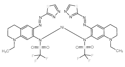 Nickel, bis[N-[1-ethyl-1,2,3,4-tetrahydro-6-[(1,3,4-thiadiazol-2-yl-kN3)azo-kN1]-7-quinolinyl]-1,1,1-trifluoromethanesulfonamidato-kN]