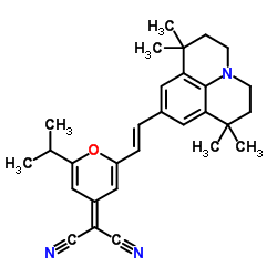 2-[2-(1-Methylethyl)-6-[2-(2,3,6,7-tetrahydro-1,1,7,7-tetramethyl-1H,5H-benzo[ij]quinolizin-9-yl)ethenyl]-4H-pyran-4-ylidene]propanedinitrile