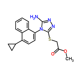 Methyl 2-((5-amino-4-(4-cyclopropylnaphthalen-1-yl)-4H-1,2,4-triazol-3-yl)thio)acetate CAS:878671-98-8 manufacturer price 第1张