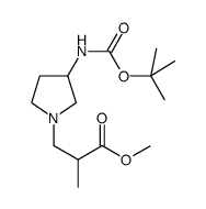 methyl 2-methyl-3-[3-[(2-methylpropan-2-yl)oxycarbonylamino]pyrrolidin-1-yl]propanoate CAS:886364-48-3 第1张