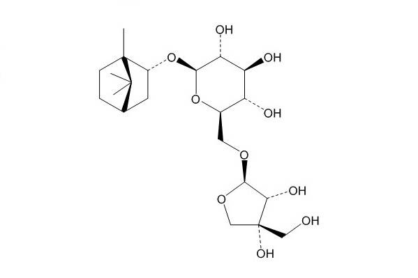 Borneol 7-O-[β-D-apiofuranosyl-(1→6)]-β-D-glucopyranoside CAS:88700-35-0 第1张