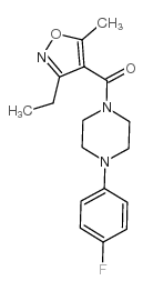 Methanone, (3-ethyl-5-methyl-4-isoxazolyl)[4-(4-fluorophenyl)-1-piperazinyl] CAS:925147-88-2 第1张