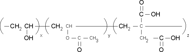 Poly(vinyl alcohol-co-vinyl acetate-co-itaconic acid)