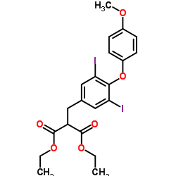 diethyl 2-[[3,5-diiodo-4-(4-methoxyphenoxy)phenyl]methyl]propanedioate CAS:94861-76-4 第1张