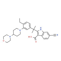 6-Cyano-2-[1-[4-ethyl-3-[4-(4-morpholinyl)-1-piperidinyl]phenyl]-1-methylethyl]-1H-indole-3-carboxylic acid