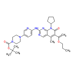 2-Methyl-2-propanyl 4-(6-{[8-cyclopentyl-5-methyl-7-oxo-6-(1-prop oxyvinyl)-7,8-dihydropyrido[2,3-d]pyrimidin-2-yl]amino}-3-pyridin yl)-1-piperazinecarboxylate 第1张