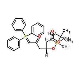 Methyl (3R)-3-(tert-butyldimethylsilyloxy)-5-oxo-6-triphenylphosphoranylidenehexanoate 第1张