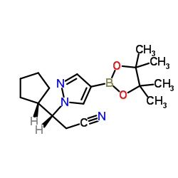 (R)-3-Cyclopentyl-3-(4-(4,4,5,5-tetramethyl-1,3,2-dioxaborolan-2-yl)-1H-pyrazol-1-yl)propanenitrile 第1张